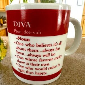 Pier 1 - Red and White Diva Mug-for the Diva in You